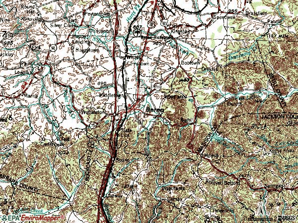 Zip code 40403 topographic map