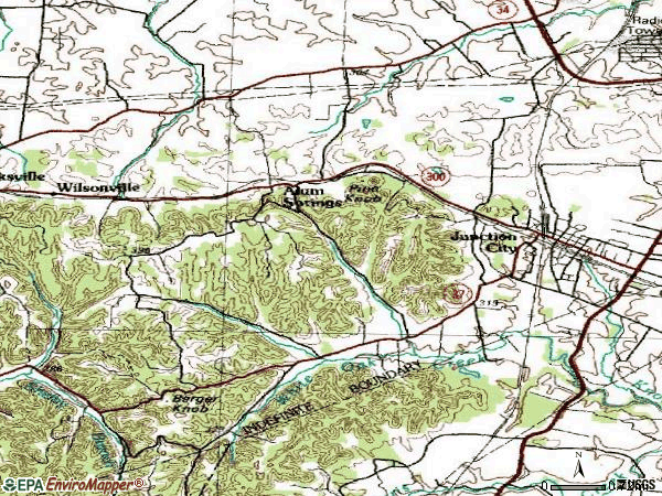 Zip code 40440 topographic map
