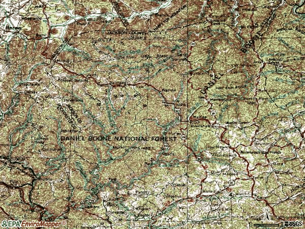 Zip code 40447 topographic map