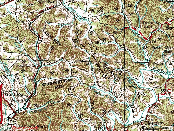 Zip code 40759 topographic map