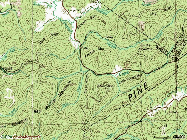 Zip code 40763 topographic map