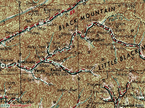 Zip code 40828 topographic map