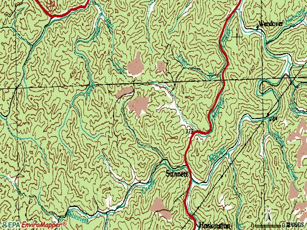 Zip code 40868 topographic map