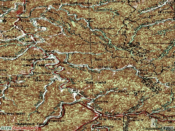 Zip code 40972 topographic map
