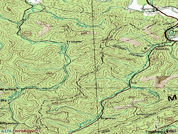 Zip code 40995 topographic map