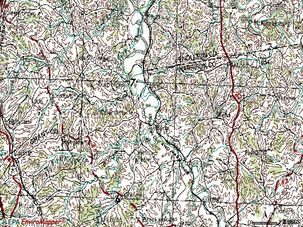 Zip code 41003 topographic map