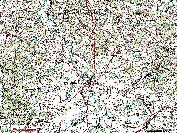 Zip code 41031 topographic map