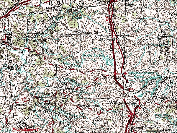 Zip code 41035 topographic map