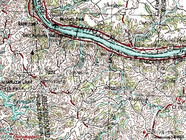 Zip code 41043 topographic map