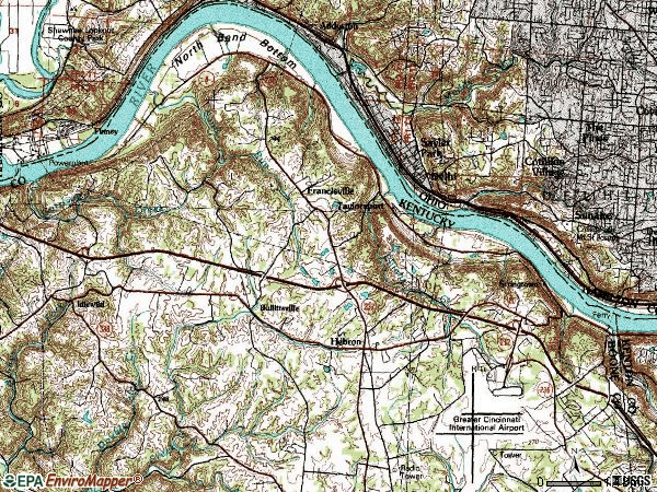 Zip code 41048 topographic map