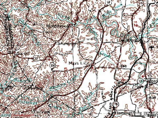 Zip code 41055 topographic map