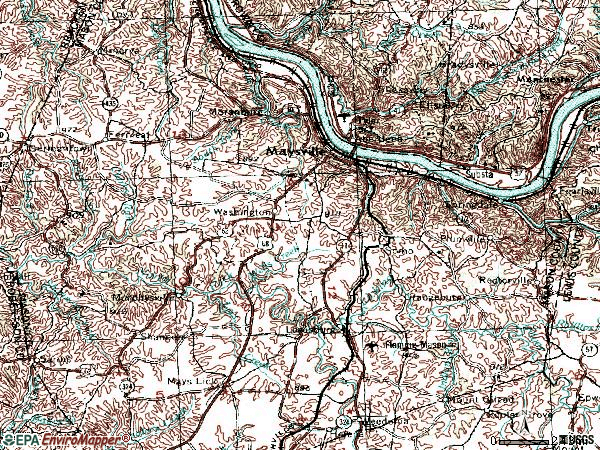 Zip code 41056 topographic map