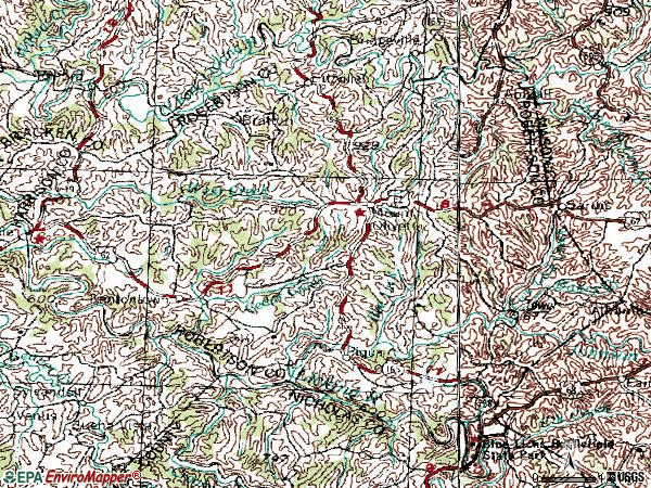 Zip code 41064 topographic map