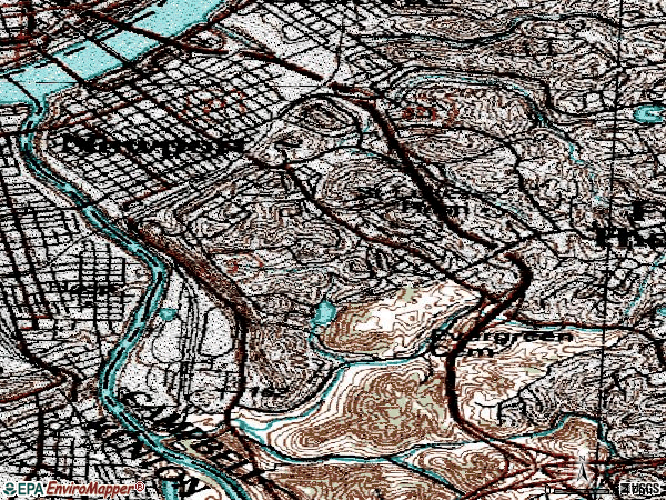 Zip code 41071 topographic map