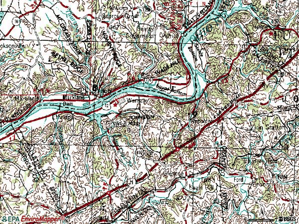Zip code 41095 topographic map