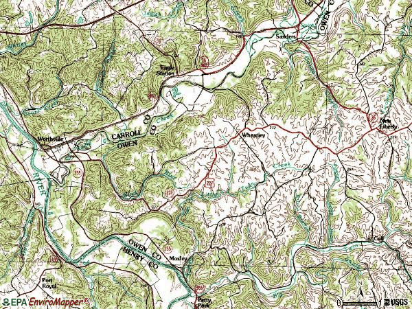 Zip code 41098 topographic map