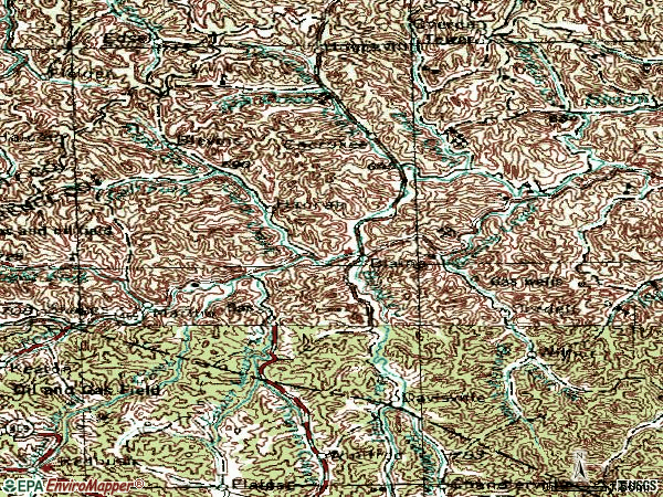 Zip code 41124 topographic map
