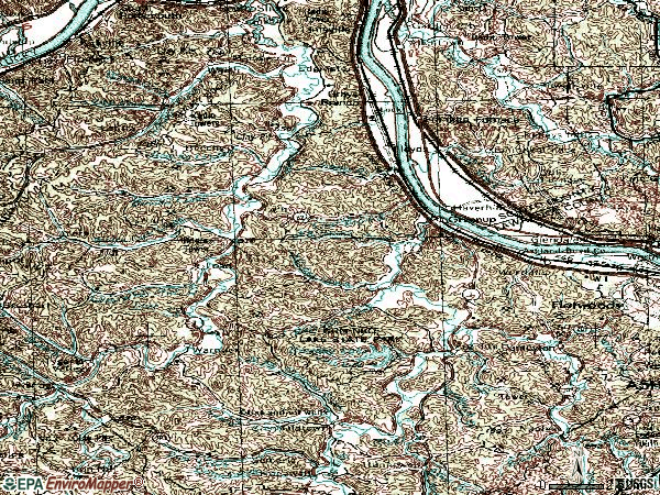Zip code 41144 topographic map