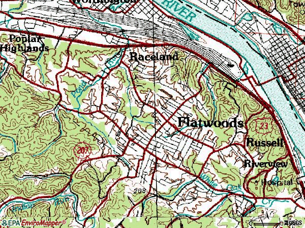 Zip code 41169 topographic map