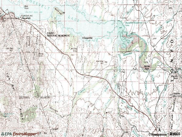 Zip code 85545 topographic map