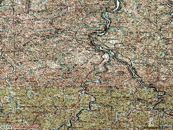 Zip code 41230 topographic map