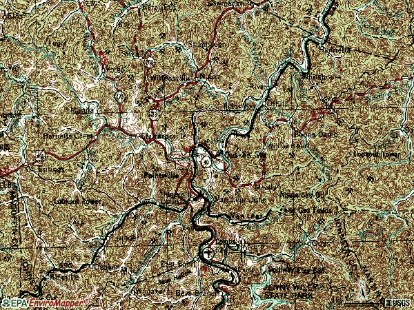 Zip code 41240 topographic map