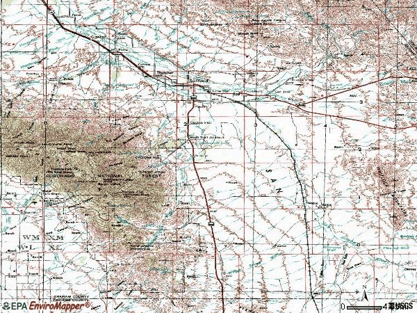 Zip code 85546 topographic map