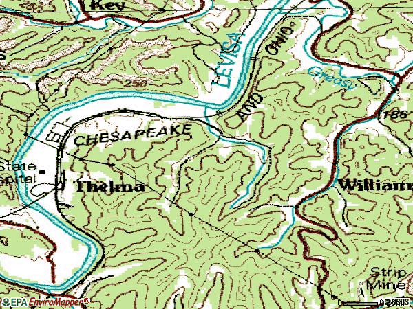 Zip code 41260 topographic map