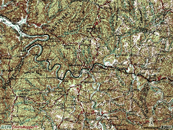 Zip code 41311 topographic map