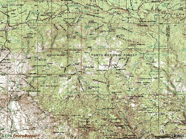 Zip code 85554 topographic map