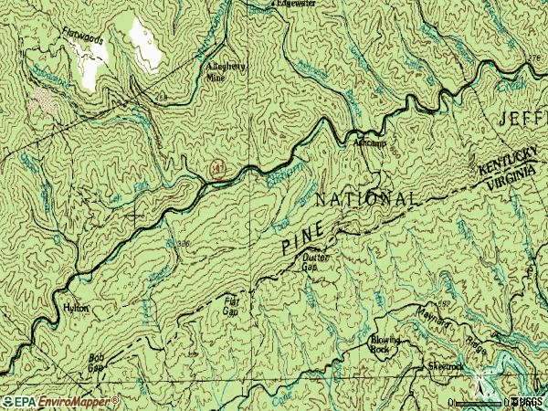 Zip code 41512 topographic map