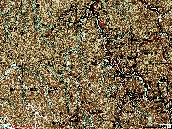 Zip code 41514 topographic map