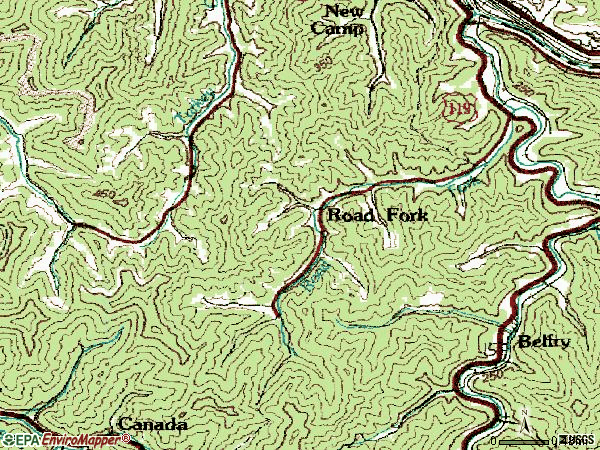 Zip code 41527 topographic map