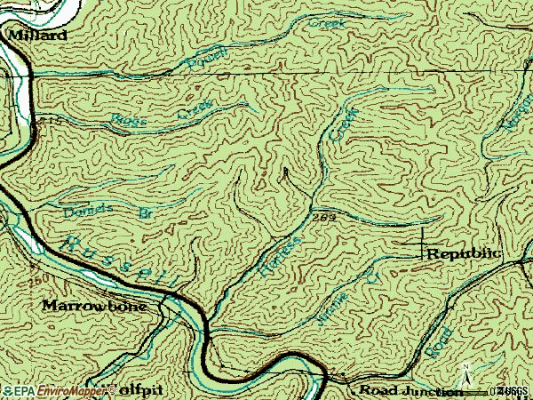 Zip code 41559 topographic map