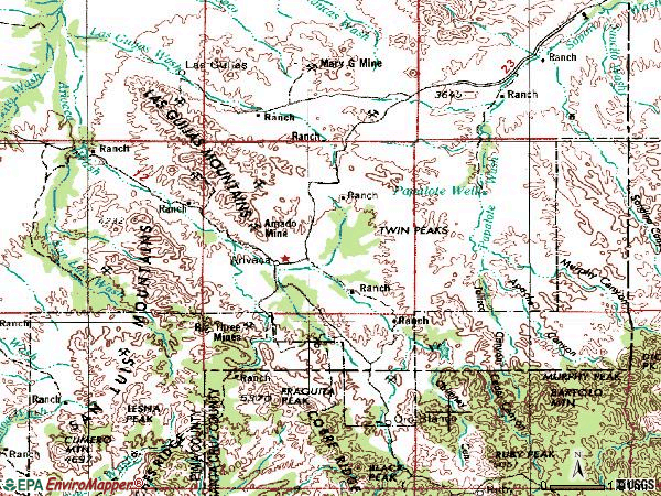 Zip code 85601 topographic map