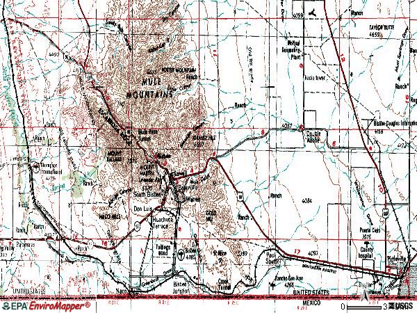 Zip code 85603 topographic map