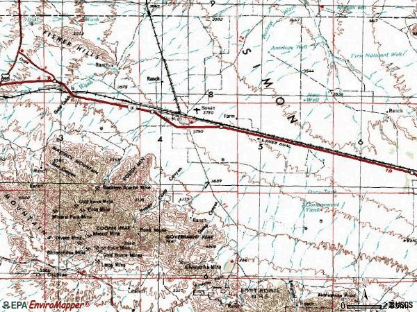 Zip code 85605 topographic map