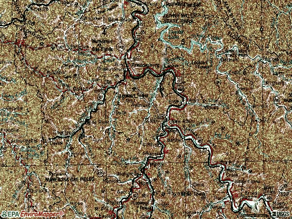Zip code 41653 topographic map