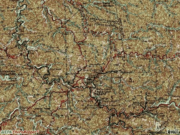 Zip code 41701 topographic map