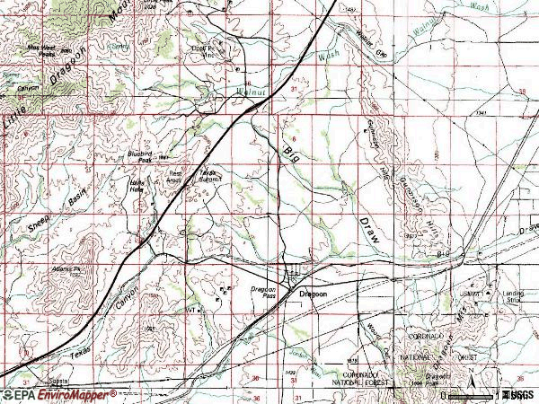 Zip code 85609 topographic map