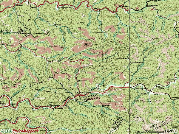 Zip code 41773 topographic map