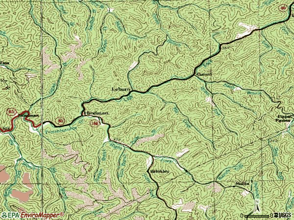 Zip code 41822 topographic map
