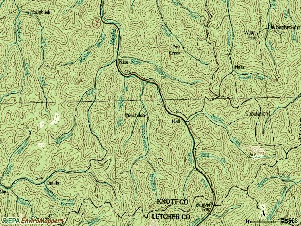 Zip code 41828 topographic map