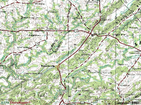 Zip code 35031 topographic map