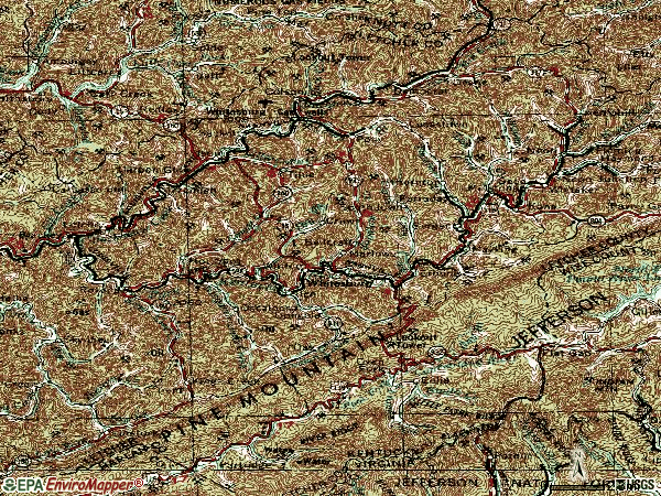 Zip code 41858 topographic map