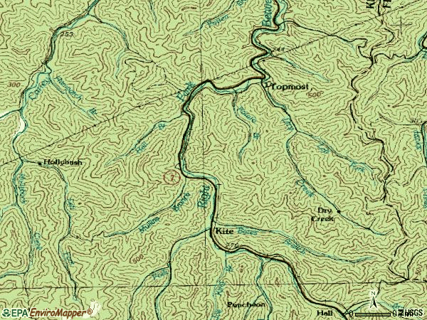 Zip code 41862 topographic map