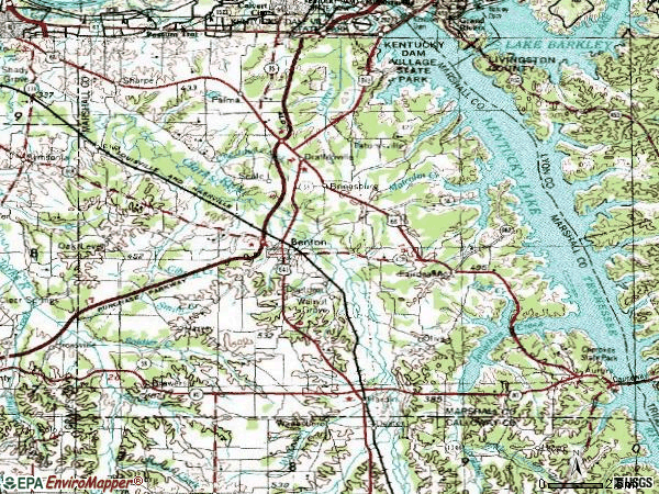 Zip code 42025 topographic map