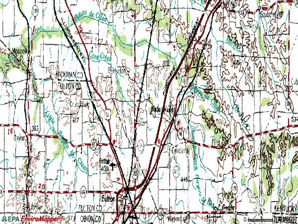 Zip code 42041 topographic map