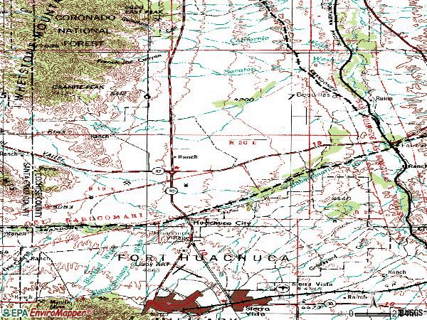 Zip code 85616 topographic map