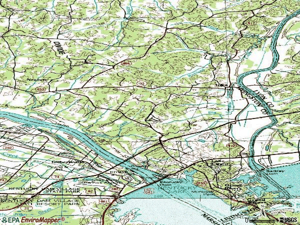 Zip code 42045 topographic map